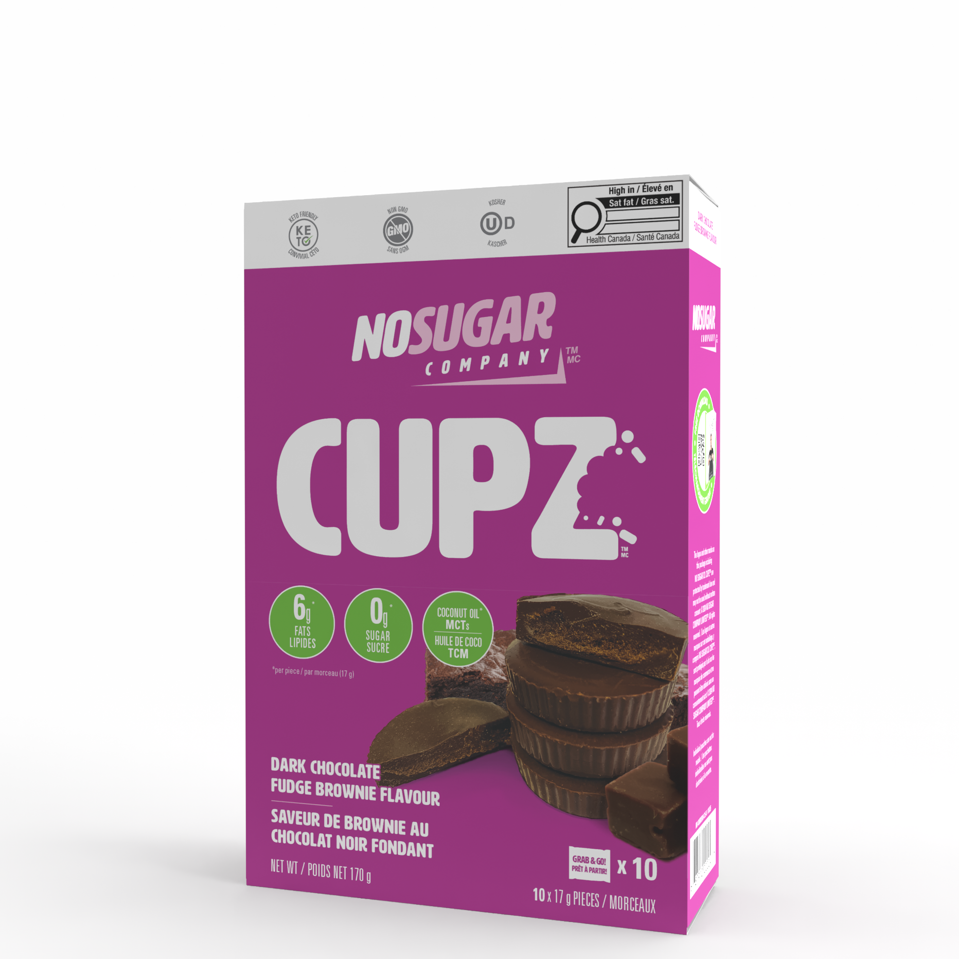 Chocolate Fudge Brownie 10-Pack | No Sugar Company Cupz Chocolate Fudge Brownie