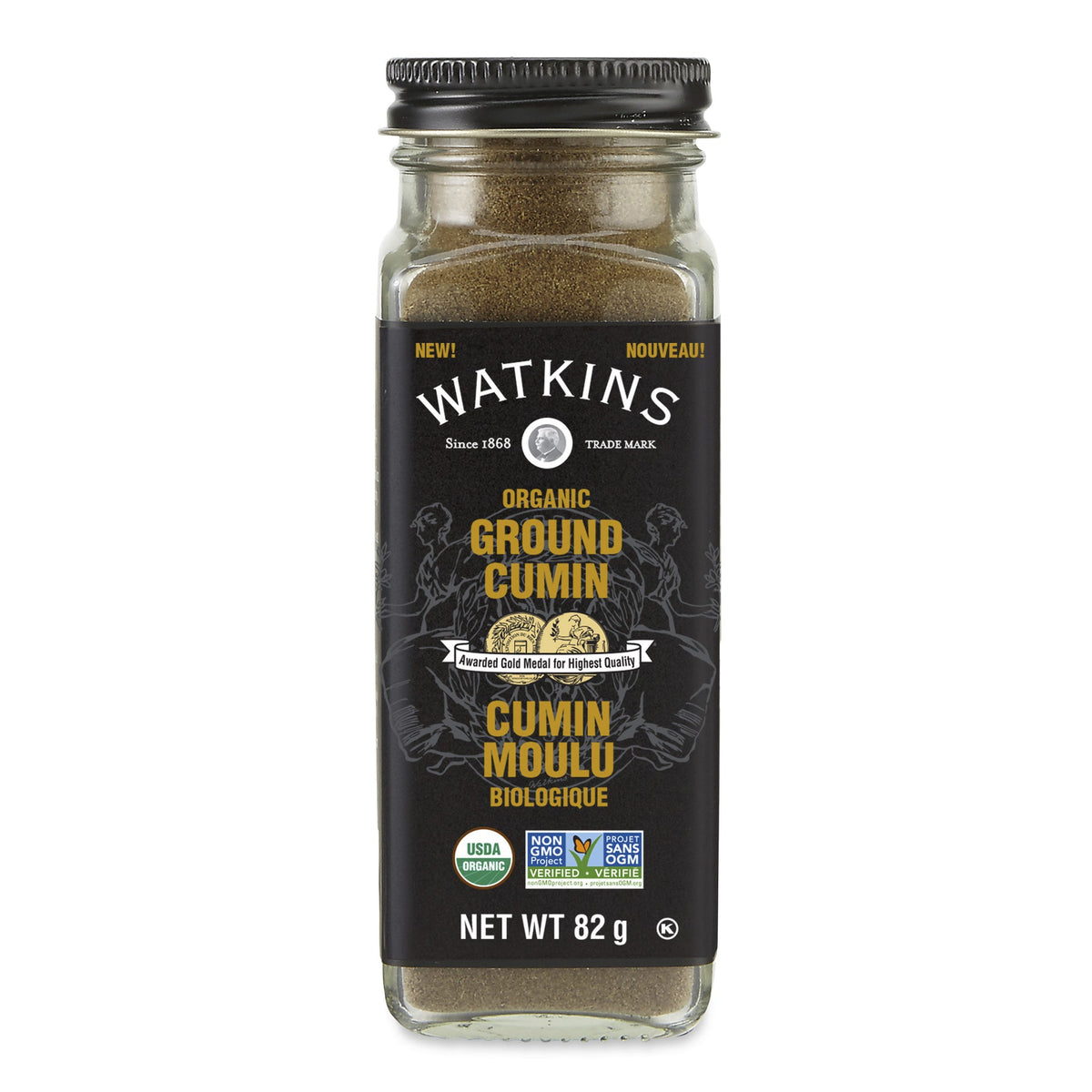 Watkins Organic Savoury Spices and Peppers, Pack of 3 Jars - Ground Cumin, 3 x 82g