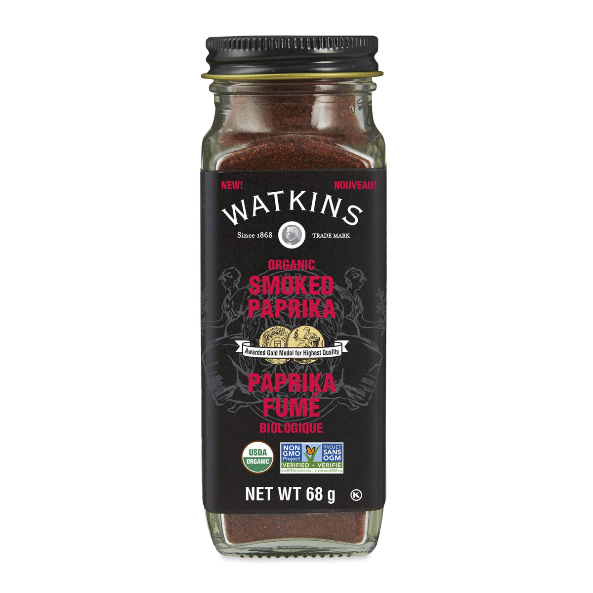 Watkins Organic Savoury Spices and Peppers, Pack of 3 Jars - Smoked Paprika, 3 x 68g
