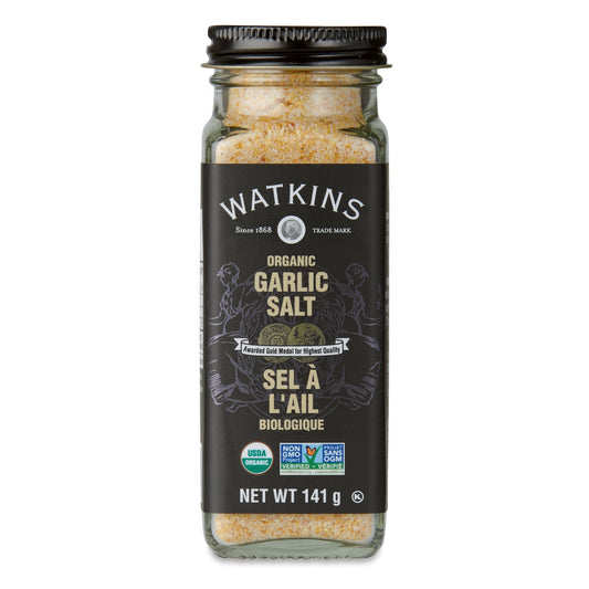 Watkins Organic Seasoning Salts and Blends, Pack of 3 Jars - Garlic Salt, 3 x 141g