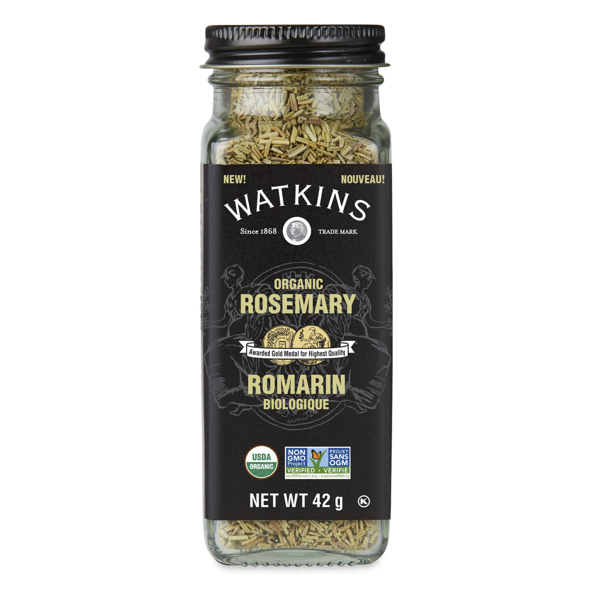 Watkins Organic Dried Herbs, Pack of 3 Jars - Rosemary, 3 x 42g