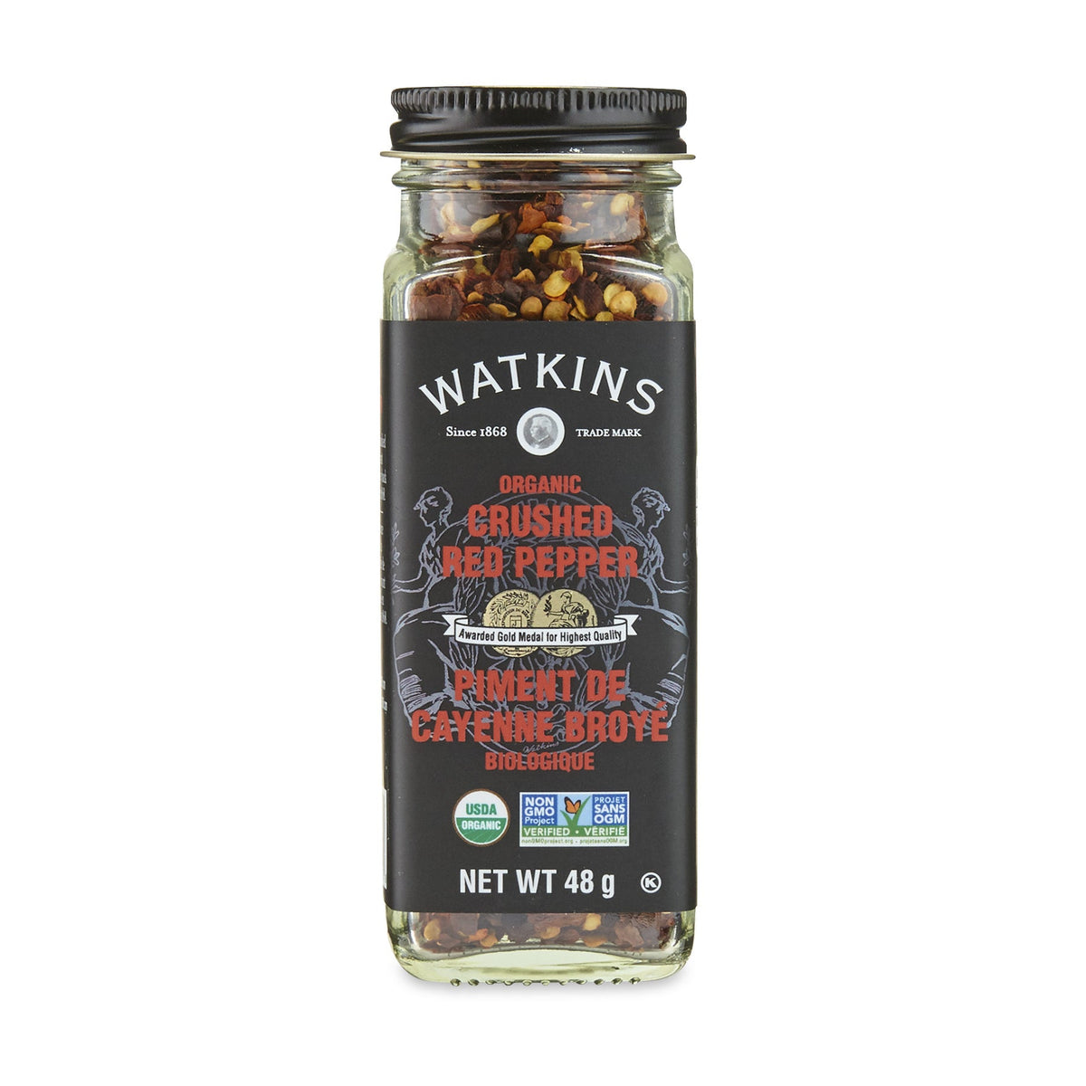 Watkins Organic Savoury Spices and Peppers, Pack of 3 Jars - Crushed Red Pepper, 3 x 48g