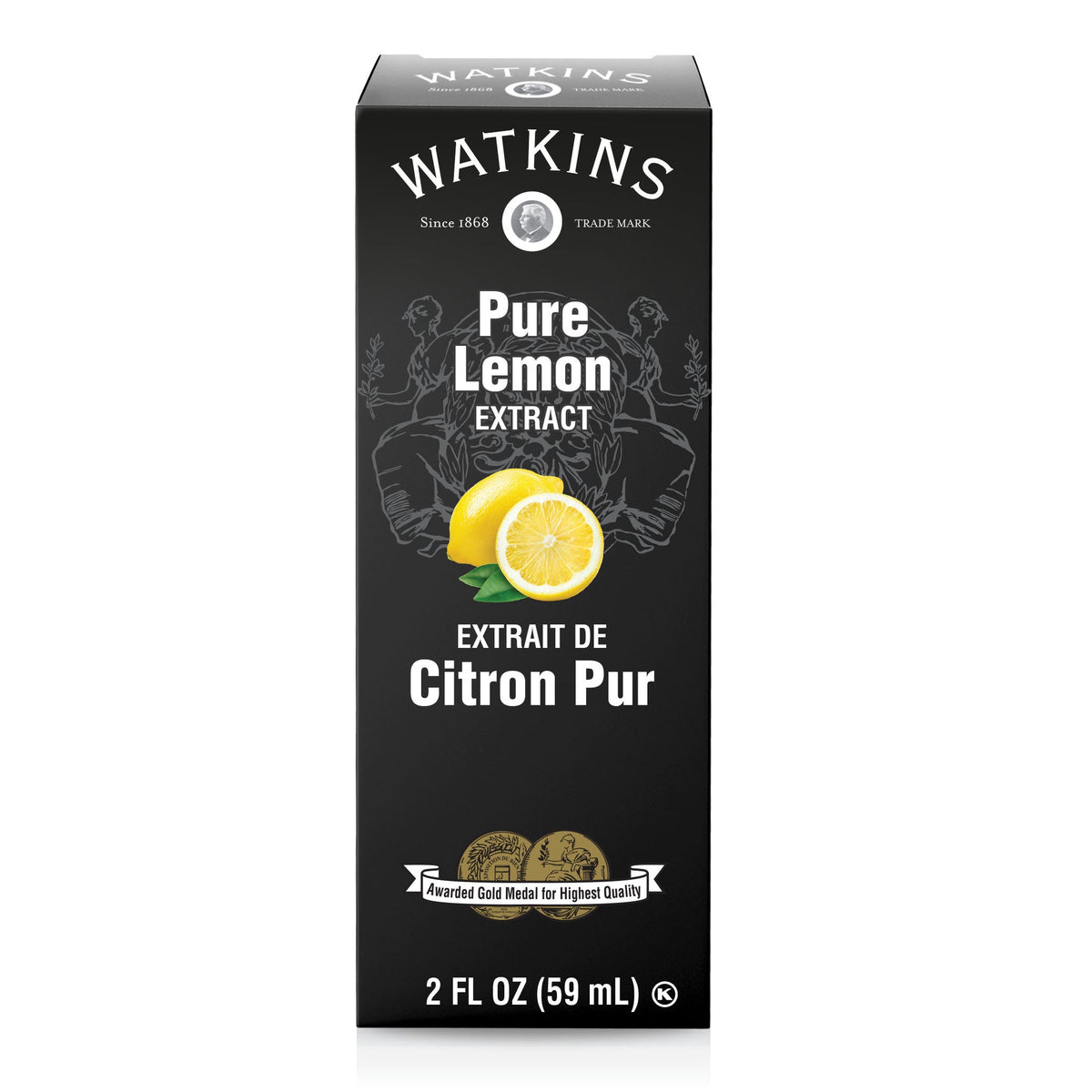 Watkins Pure Lemon, Orange, Almond and Peppermint Extracts, Case of 6 or 12 x 59ml - Pure Lemon, 12 x 59ml