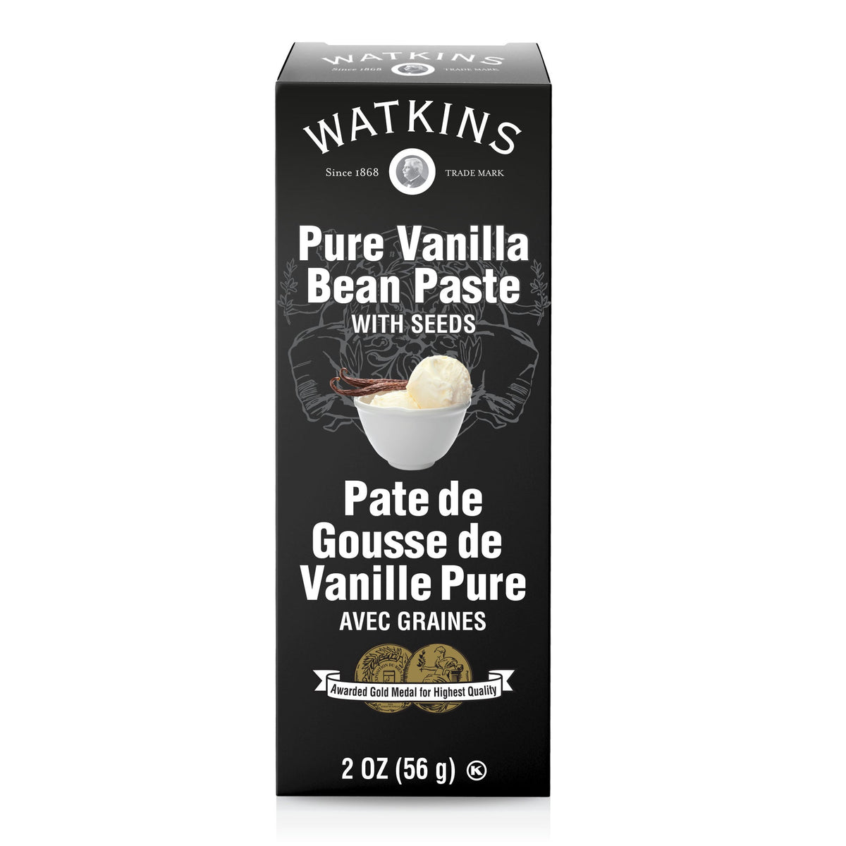 Watkins Baking Vanilla, Clear Vanilla and Vanilla Bean Paste, Case of 12 x 59ml or 56g - Pure Vanilla Bean Paste, 12 x 56g