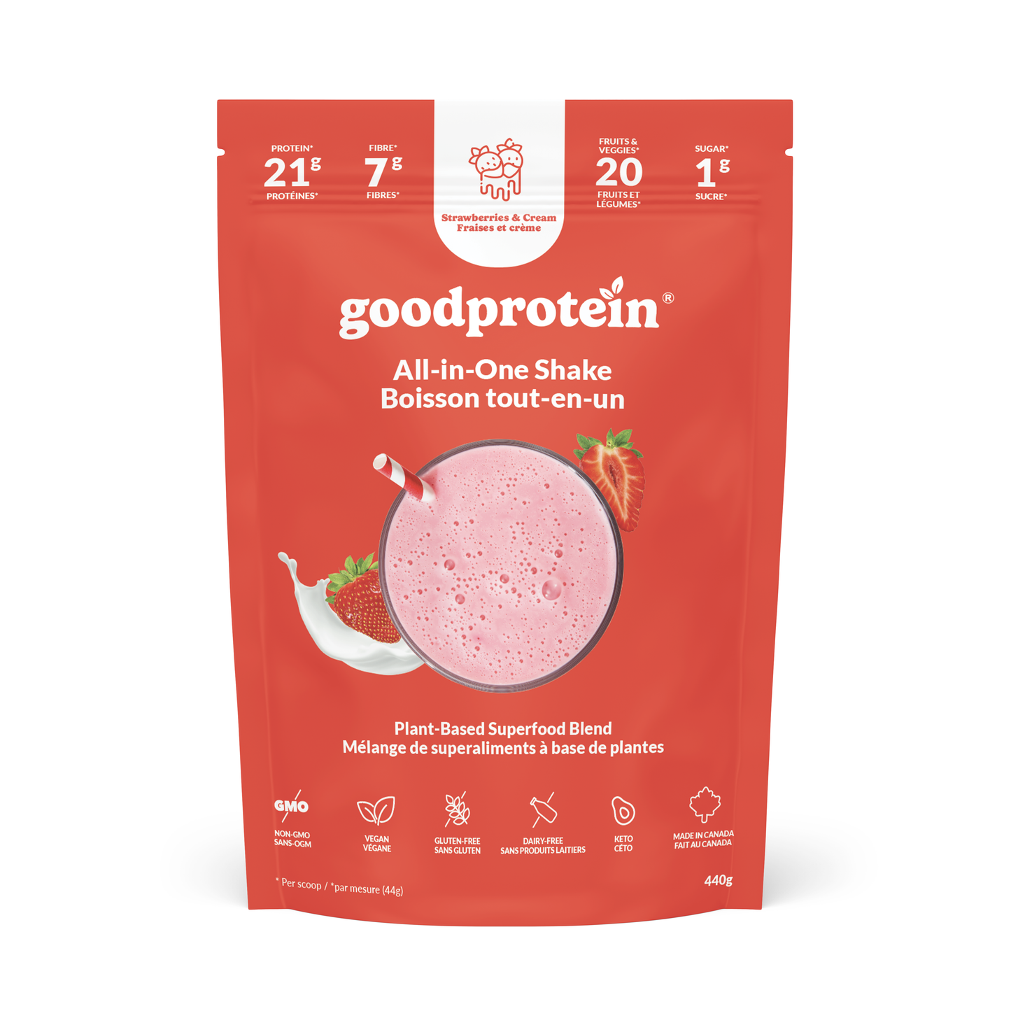 Good Protein All-in-One Strawberries & Cream 440g
