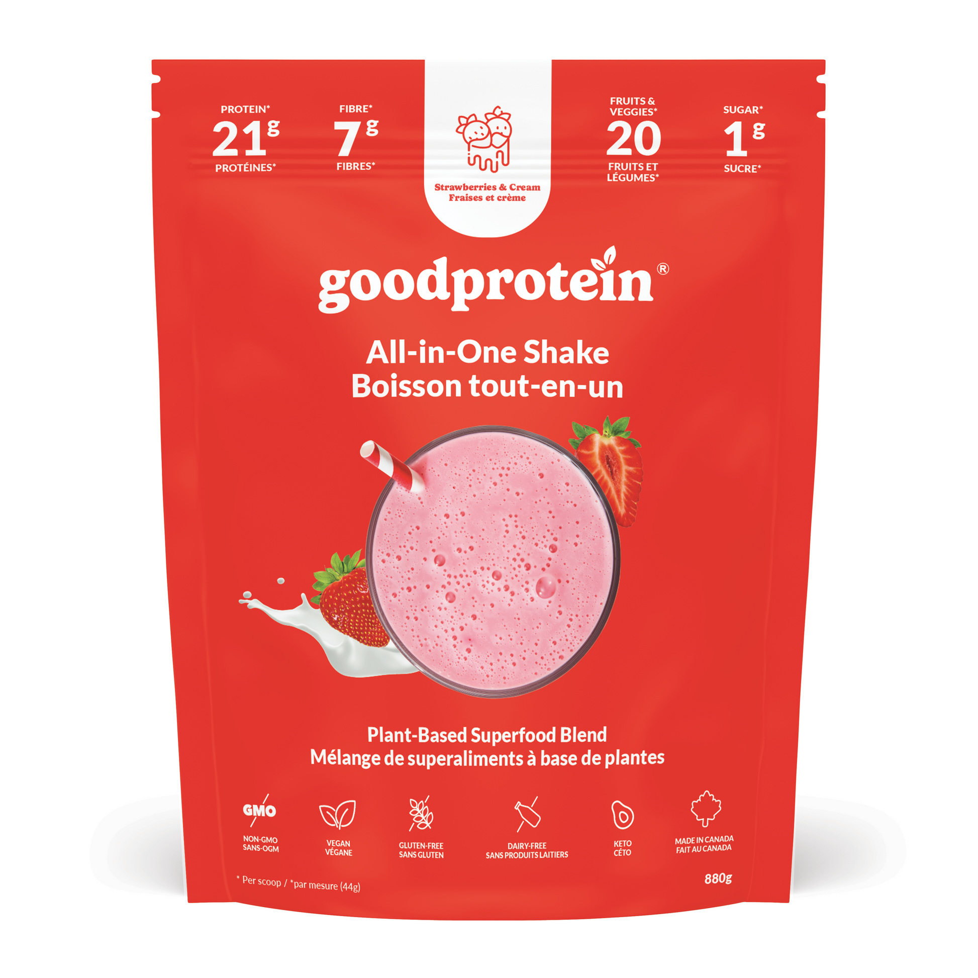 Good Protein All-in-One Strawberries & Cream 880g
