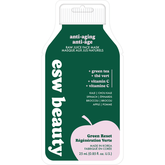 ESW Beauty Raw Juice Sheet Mask, Green Reset Anti-Aging