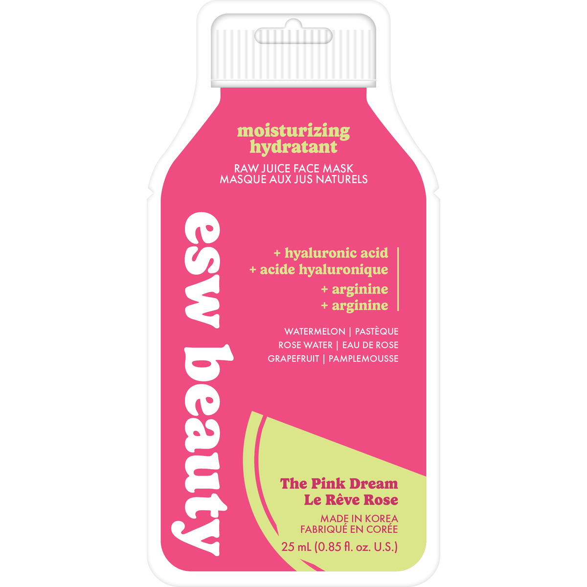 ESW Beauty Raw Juice Sheet Mask, Pink Dream Moisturizing