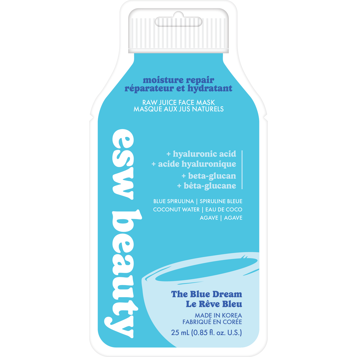 ESW Beauty Raw Juice Sheet Mask, Blue Dream Moisture Repair