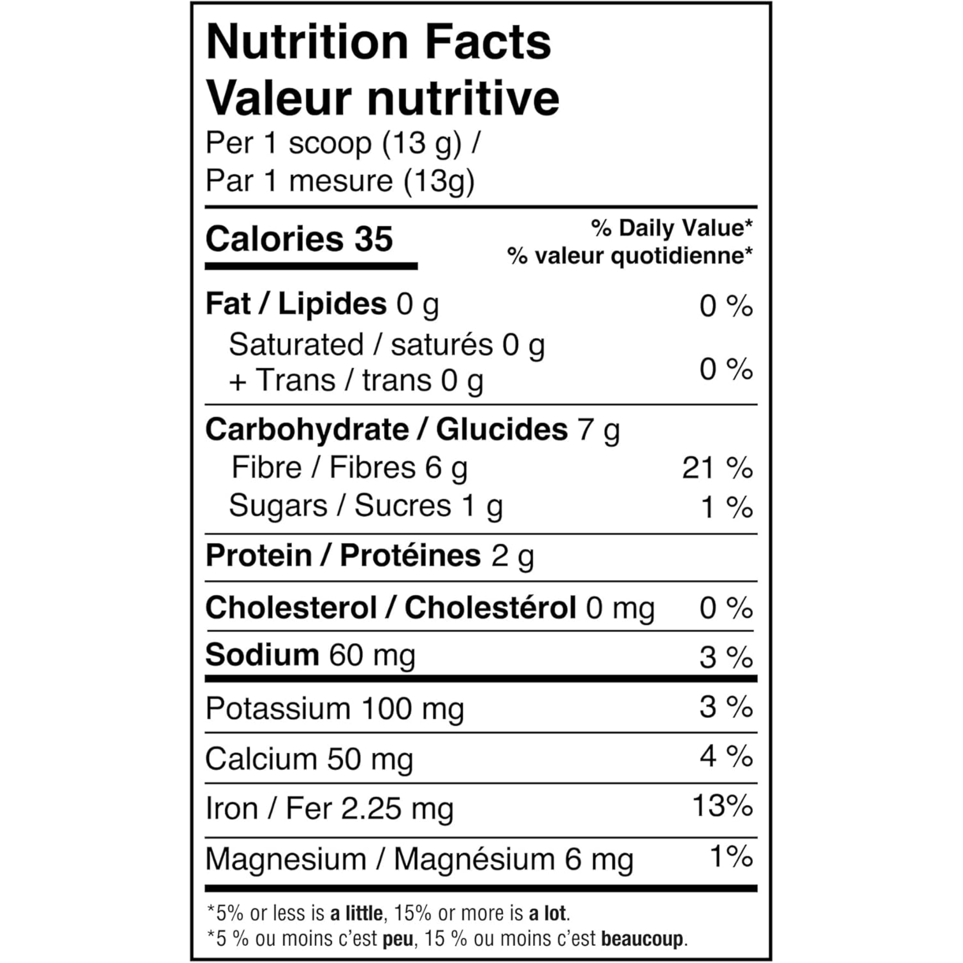 Summer Berry Pomegranate 21 Servings (229g-273g) | Genuine Health High Fibre Gut Superfoods+ Powder Nutrition Fact Label