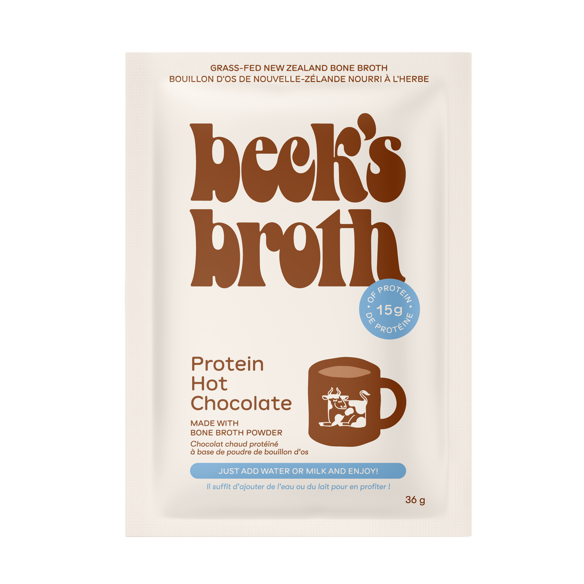 Beck's Broth Protein Hot Chocolate - Case of 12 Sachets