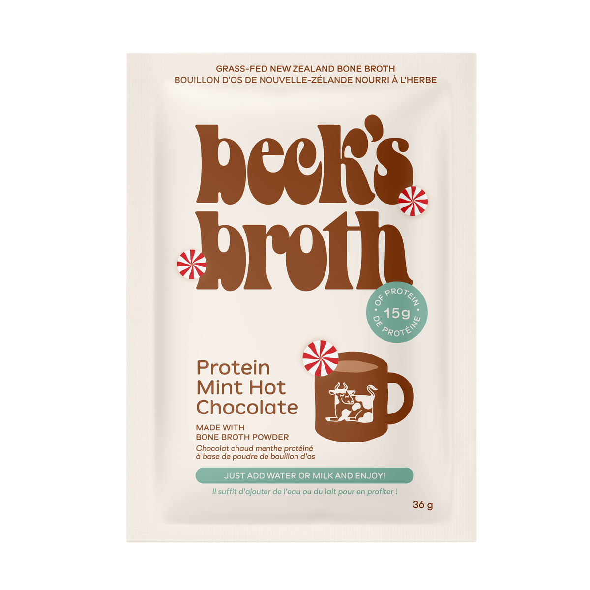 Beck's Broth Mint Hot Chocolate - Case of 12 Sachets