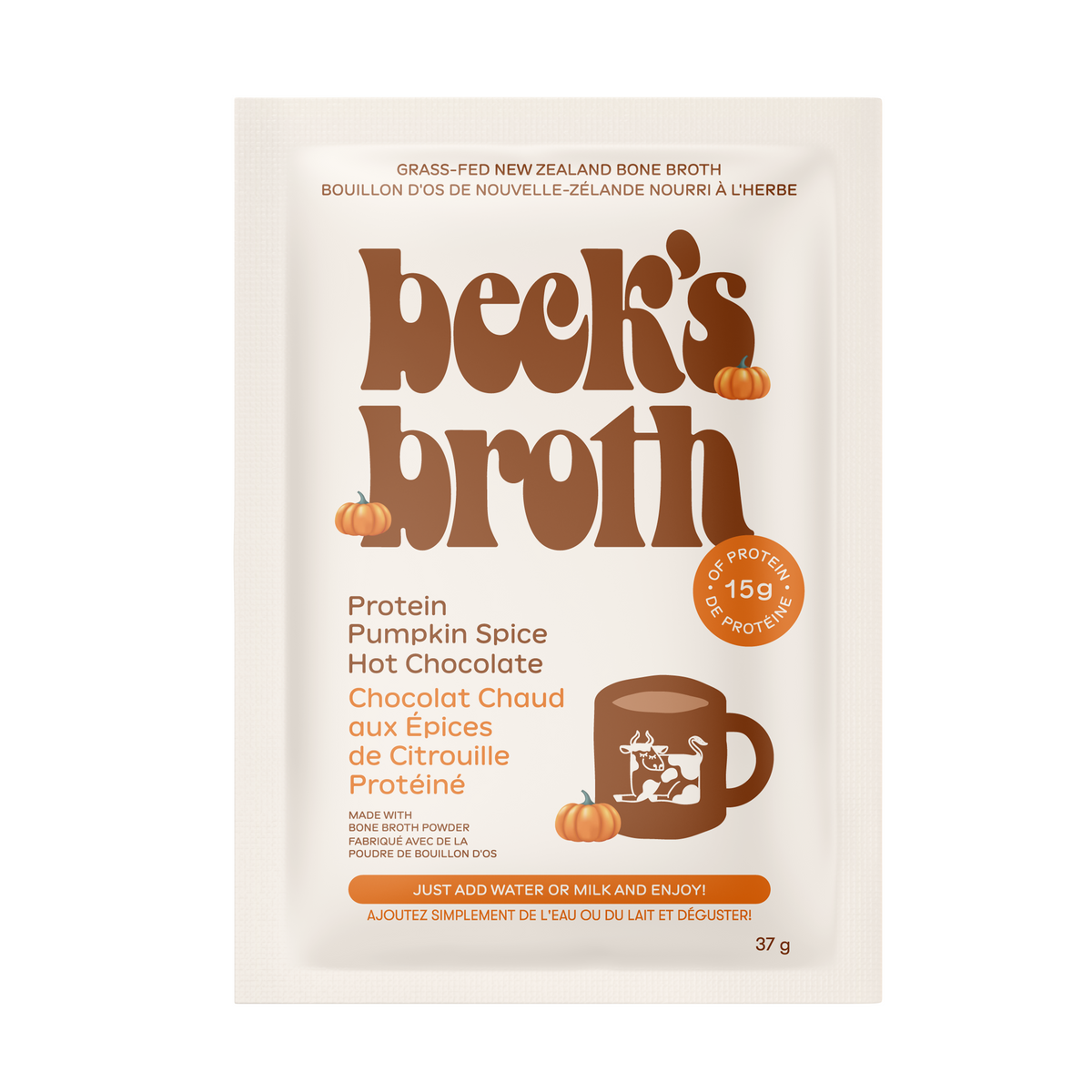 Beck's Broth Pumpkin Spice Hot Chocolate - 5-Pack Box