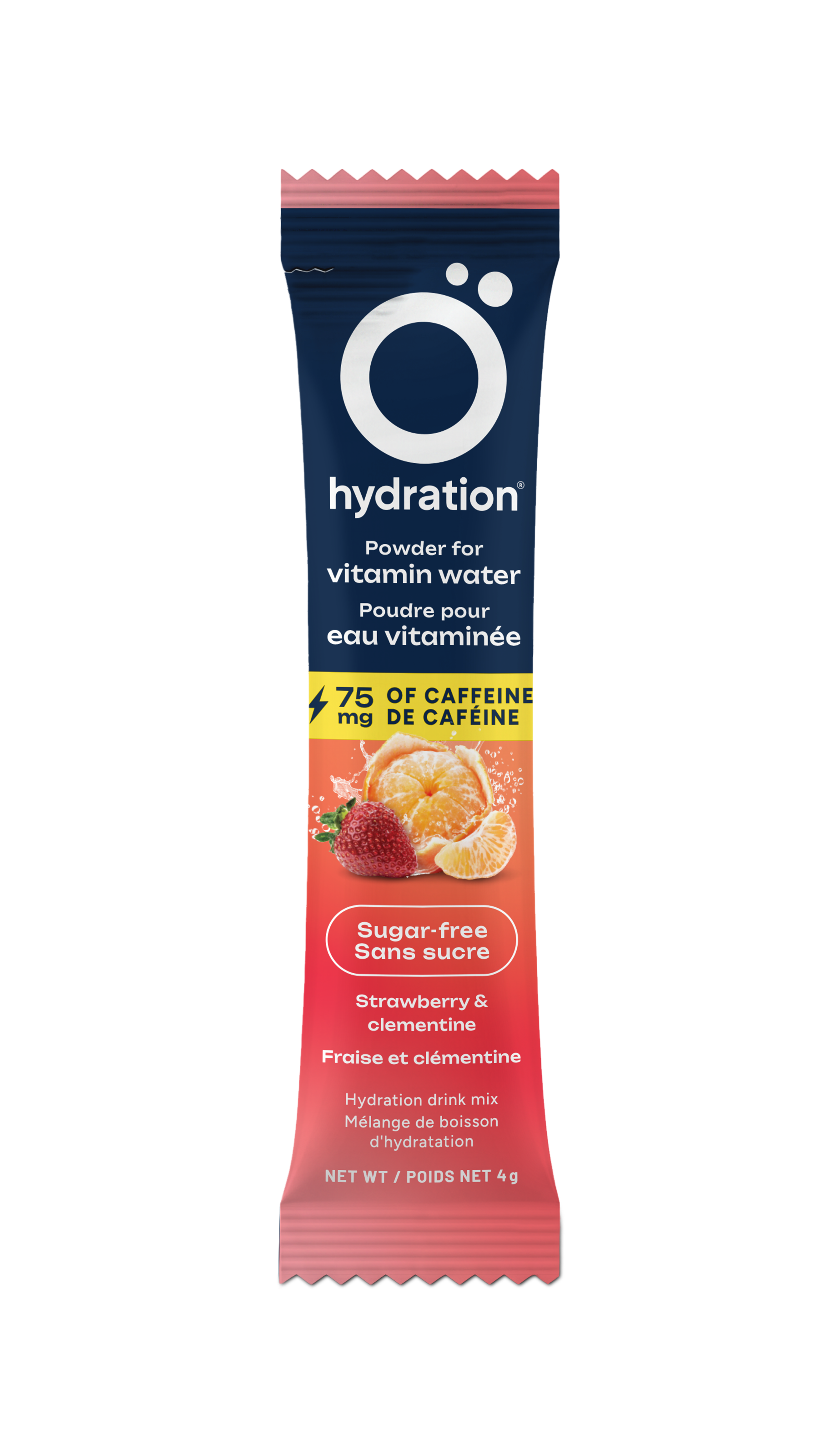 Ö Hydration Electrolyte + Caffeine Drink Mix Strawberry-Clementine, Case of 10 Stick Packs
