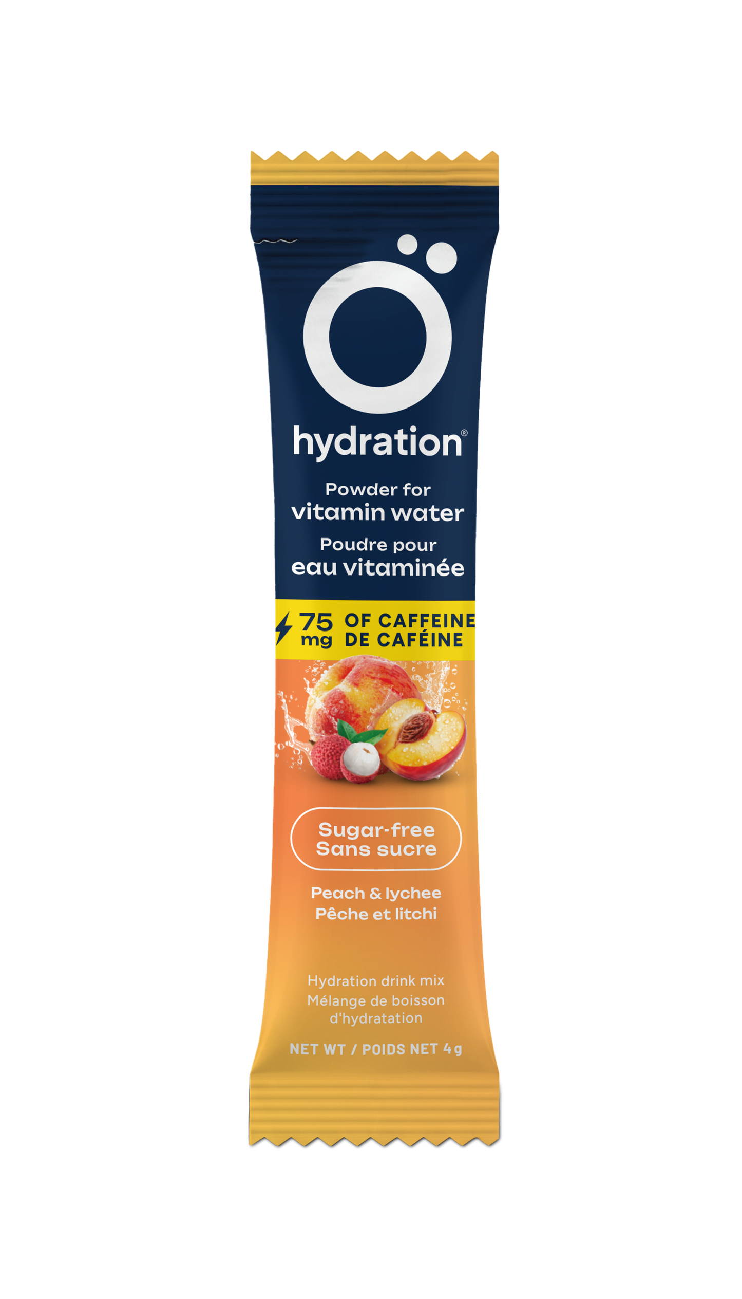 Ö Hydration Electrolyte + Caffeine Drink Mix Peach-Lychee, Case of 10 Stick Packs