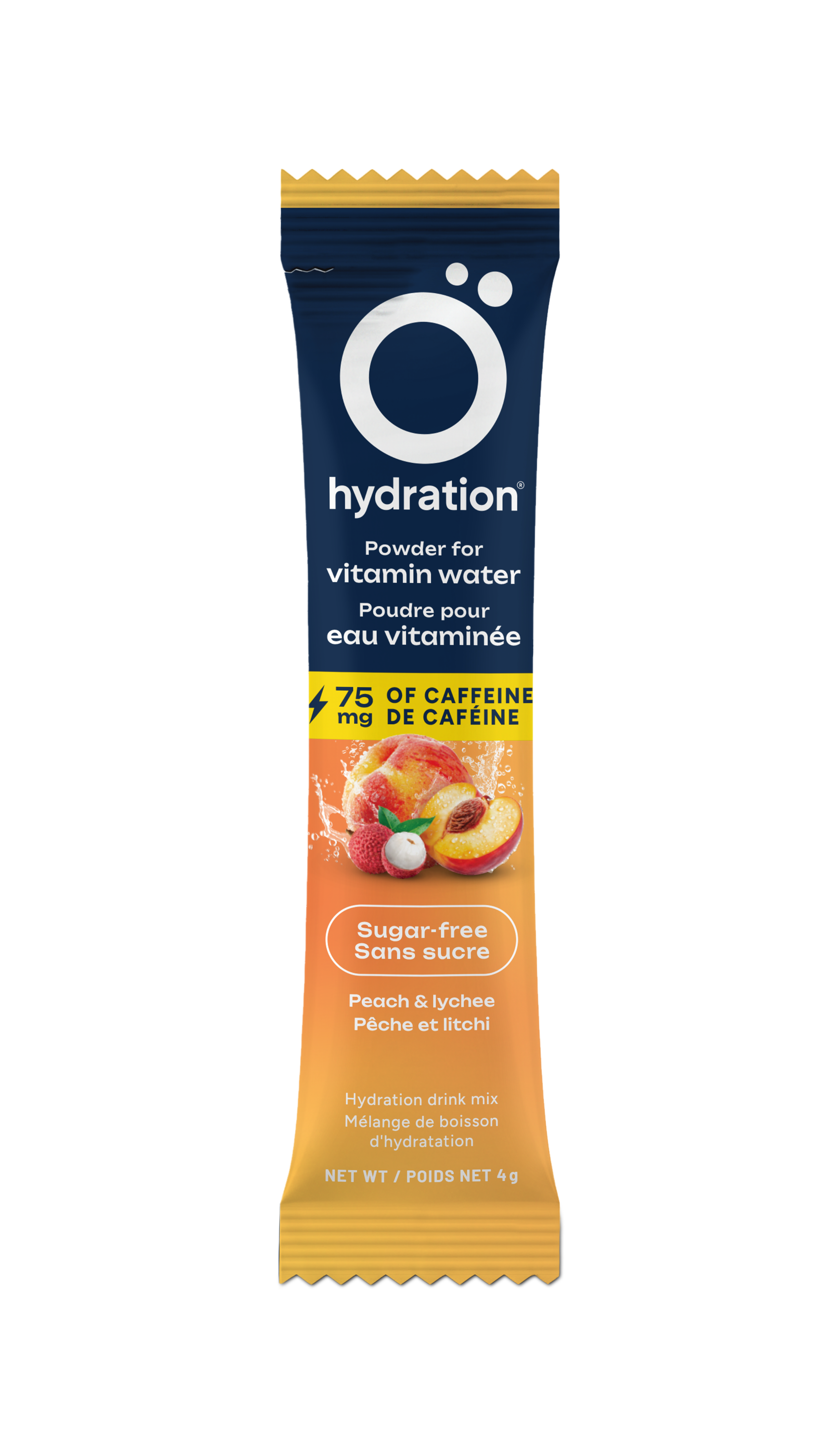 Ö Hydration Electrolyte + Caffeine Drink Mix Peach-Lychee, Case of 10 Stick Packs