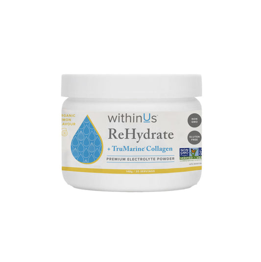 withinUs ReHydrate Collagen Lemon Jar (20 Servings)