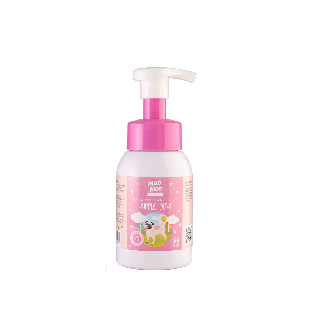 Moo Moo Bath Co Kids Foaming Hand Soap, 4 Fun Scents, 250ml - Bubble Gum