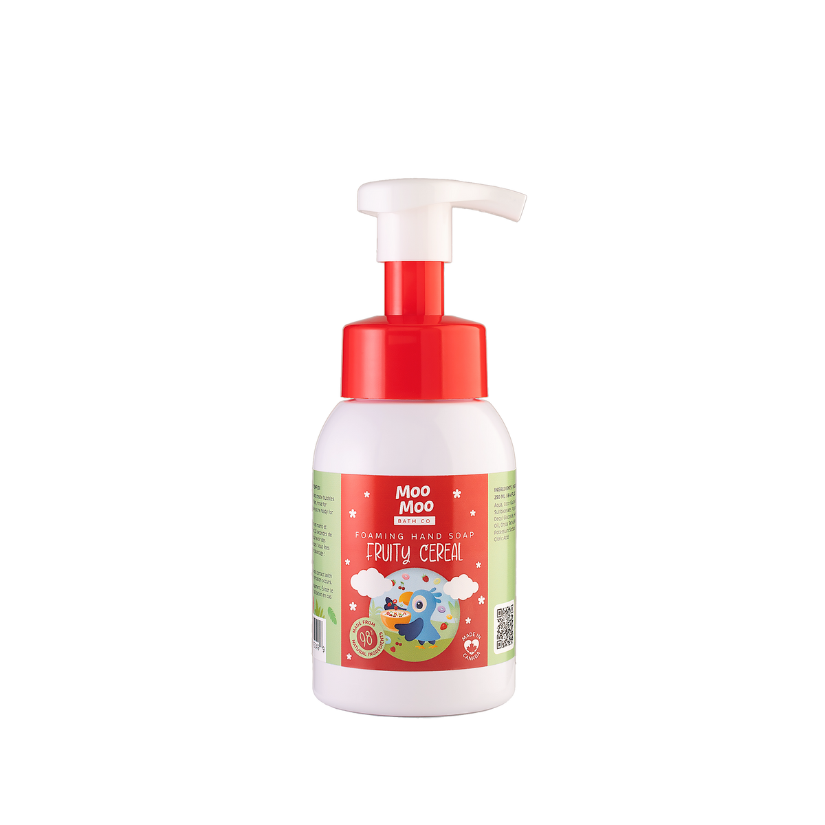 Moo Moo Bath Co Kids Foaming Hand Soap, 4 Fun Scents, 250ml - Fruity Cereal