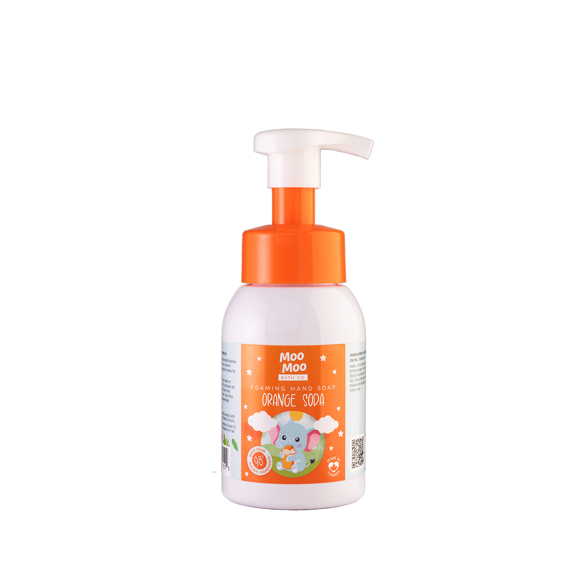 Moo Moo Bath Co Kids Foaming Hand Soap, 4 Fun Scents, 250ml - Orange Soda
