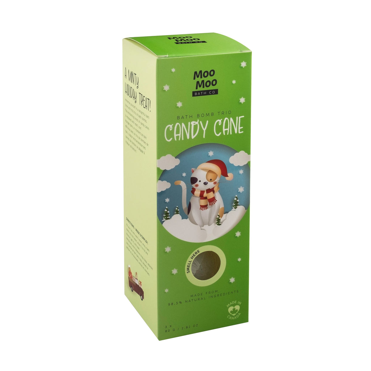 Moo Moo Bath Co Kids Bath Bombs, Jumbo 250g or Holiday Trio 3 x 80g - Candy Cane / Holiday Trio (3 x 80g)