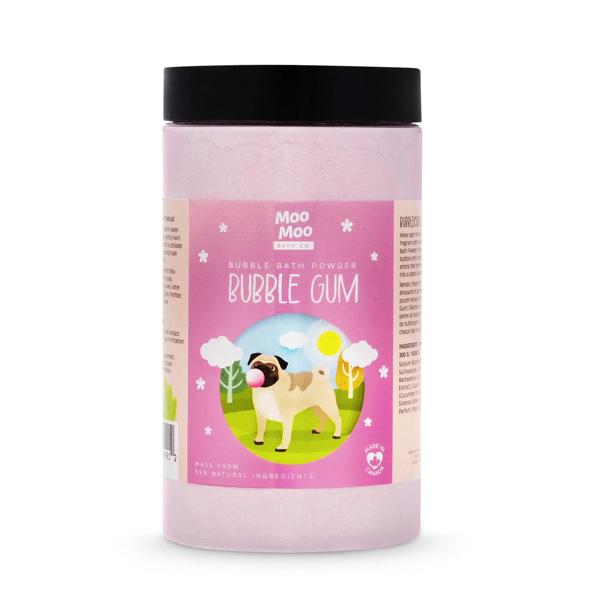 Moo Moo Bath Co Kids Bubble Bath Powder with Aloe and Green Tea, 7 Scents, 250g-300g - Bubble Gum / 300g