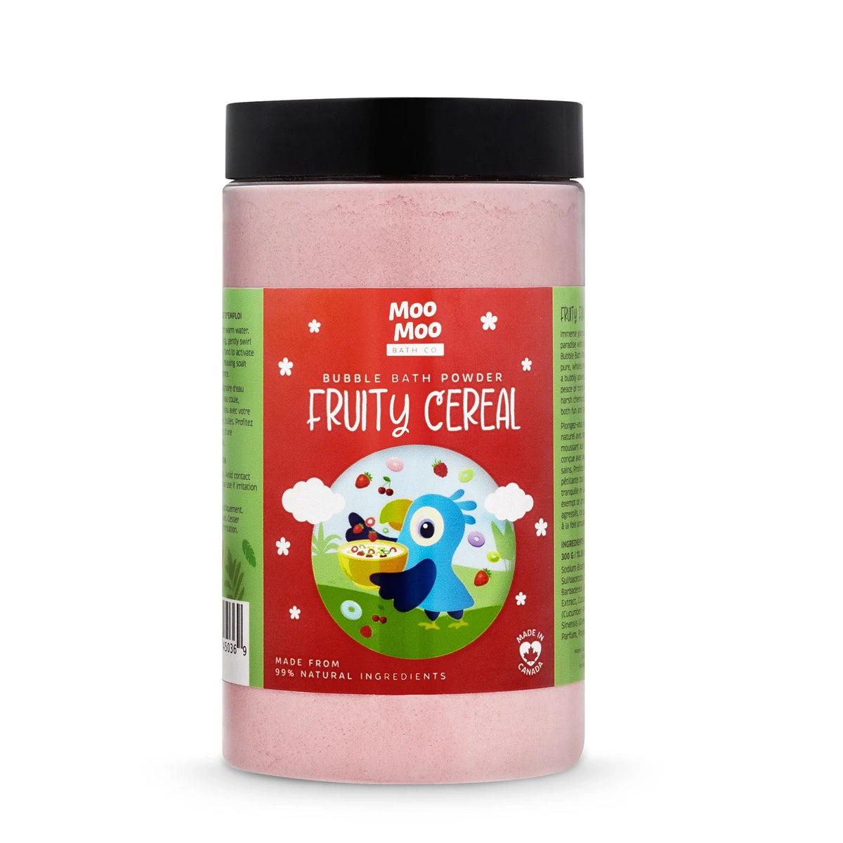Moo Moo Bath Co Kids Bubble Bath Powder with Aloe and Green Tea, 7 Scents, 250g-300g - Fruity Cereal / 300g