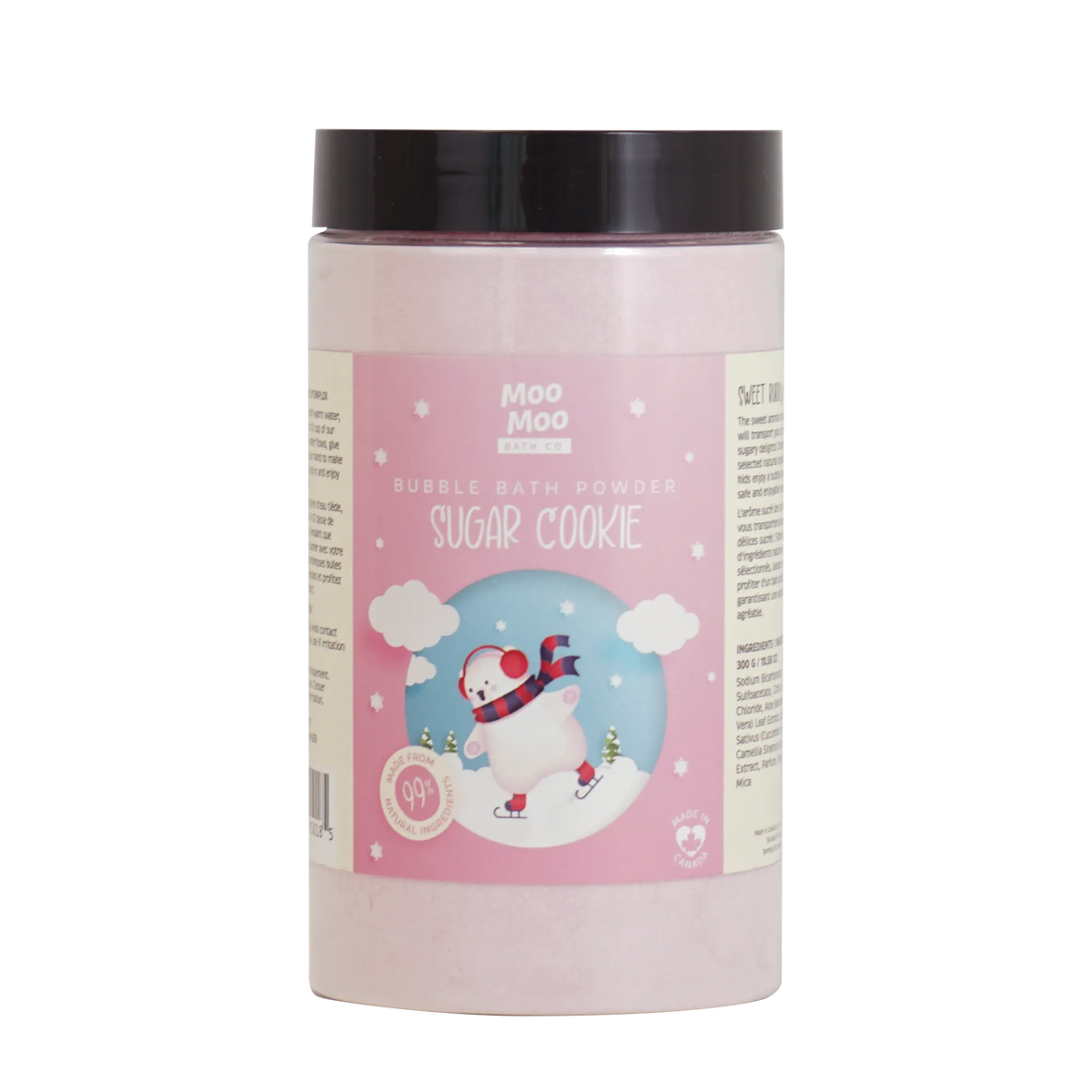 Moo Moo Bath Co Kids Bubble Bath Powder with Aloe and Green Tea, 7 Scents, 250g-300g - Sugar Cookie / 250g
