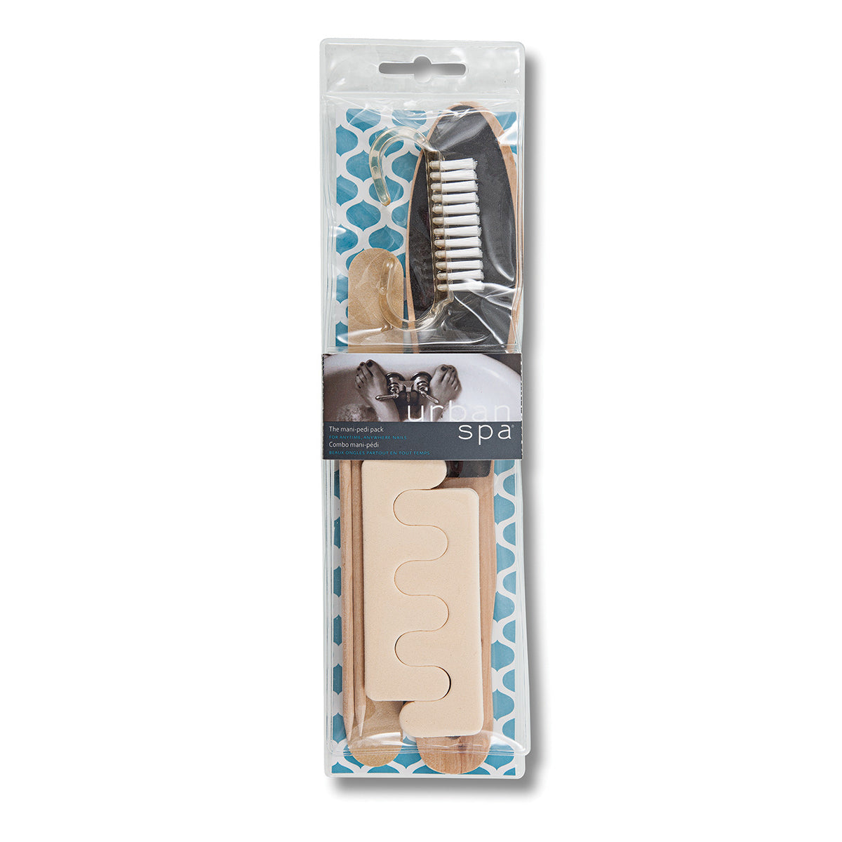 Urban Spa Mani-Pedi Pack, At-Home Manicure and Pedicure Kit with Foot File, Nail Brush and Toe Separators