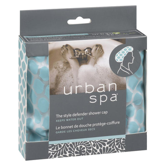 Urban Spa Style Defender Shower Cap, Reusable PVC-Free EVA Shower Cap to Keep Hair Dry