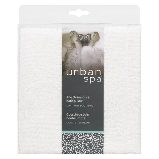 Urban Spa This-is-Bliss Bath Pillow, Extra-Wide Microfiber Bath Pillow with Suction Cups