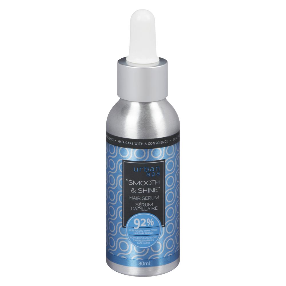 Urban Spa Smooth and Shine Hair Serum 80ml, Lightweight Finishing Serum for Shine and Frizz, Lime, Mandarin and Orange Oils