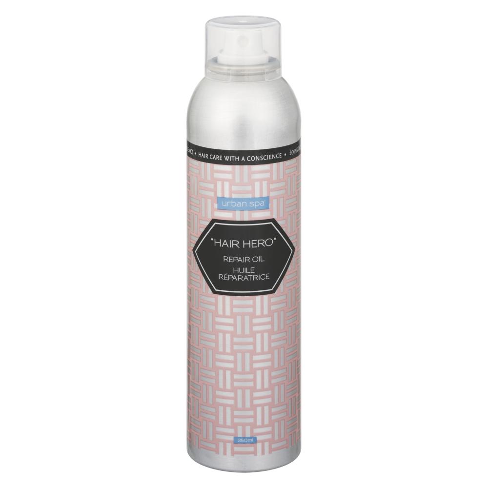 Urban Spa Hair Hero Repair Oil 200ml, Overnight Pre-Wash Hair Oil with Hemp, Sunflower, Sesame, Coconut and Olive Oils