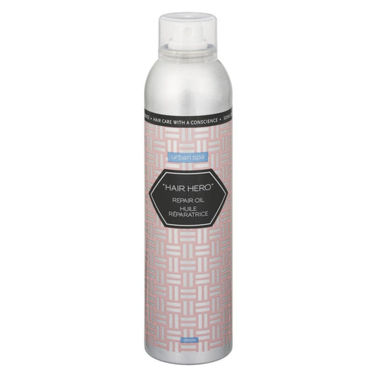 Urban Spa Hair Hero Repair Oil 200ml, Overnight Pre-Wash Hair Oil with Hemp, Sunflower, Sesame, Coconut and Olive Oils