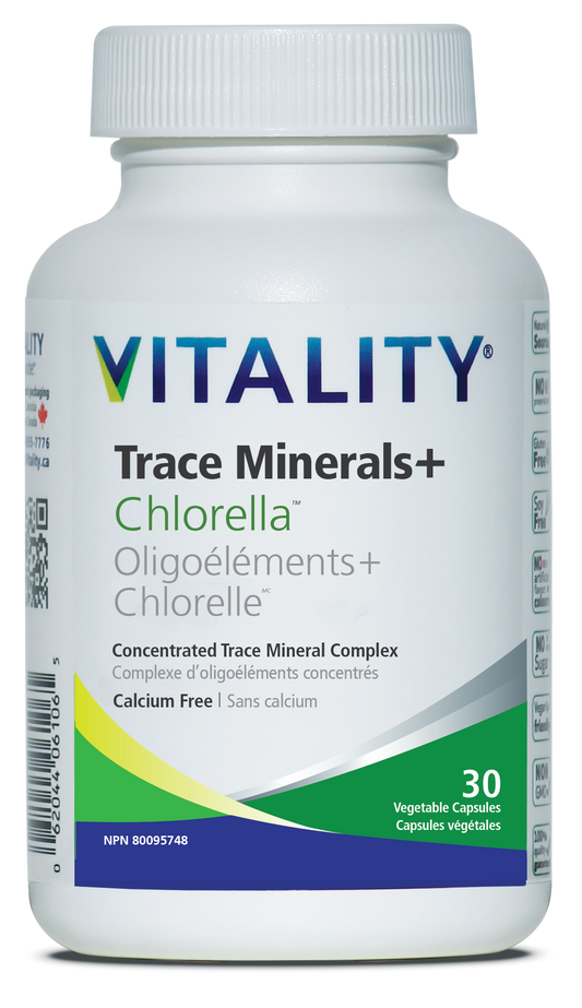Vitality Trace Minerals + Chlorella 90 Vegetarian Capsules