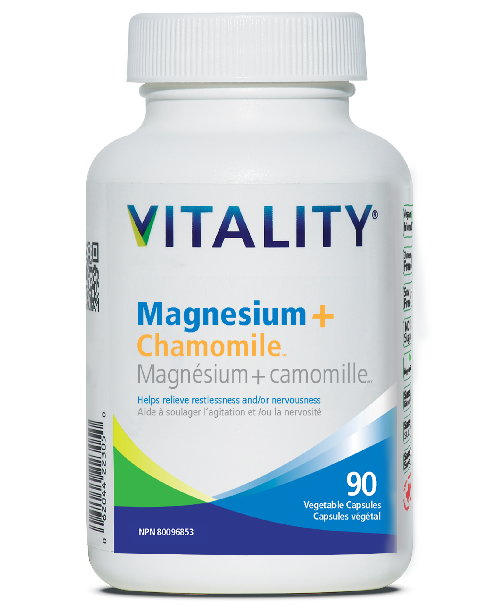 Vitality Magnesium + Chamomile Capsules 90 Vegetarian Capsules