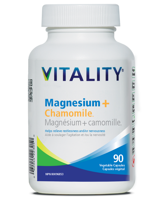 Vitality Magnesium + Chamomile Capsules 90 Vegetarian Capsules