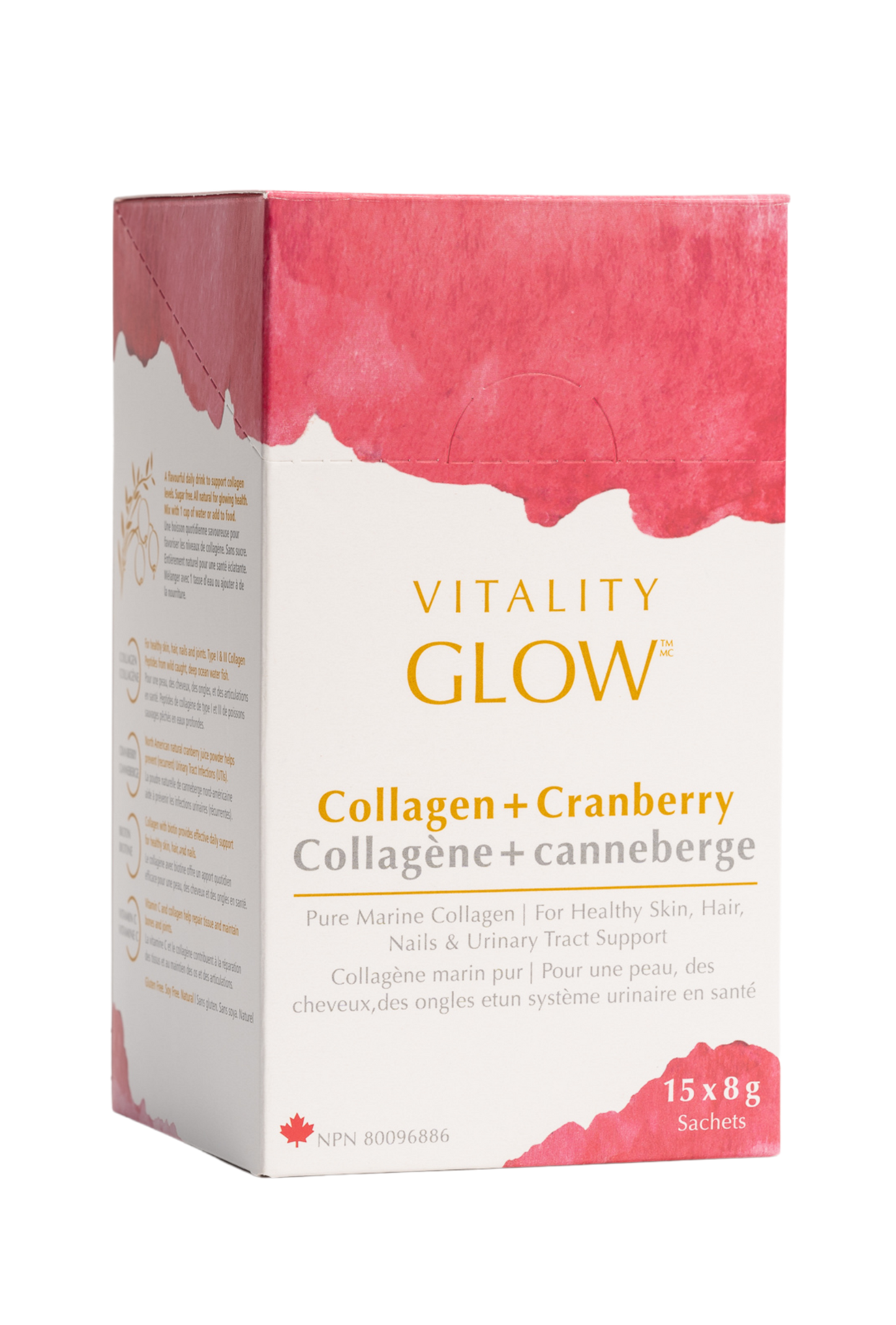 Vitality GLOW Collagen + Cranberry Box of 15 Sachets
