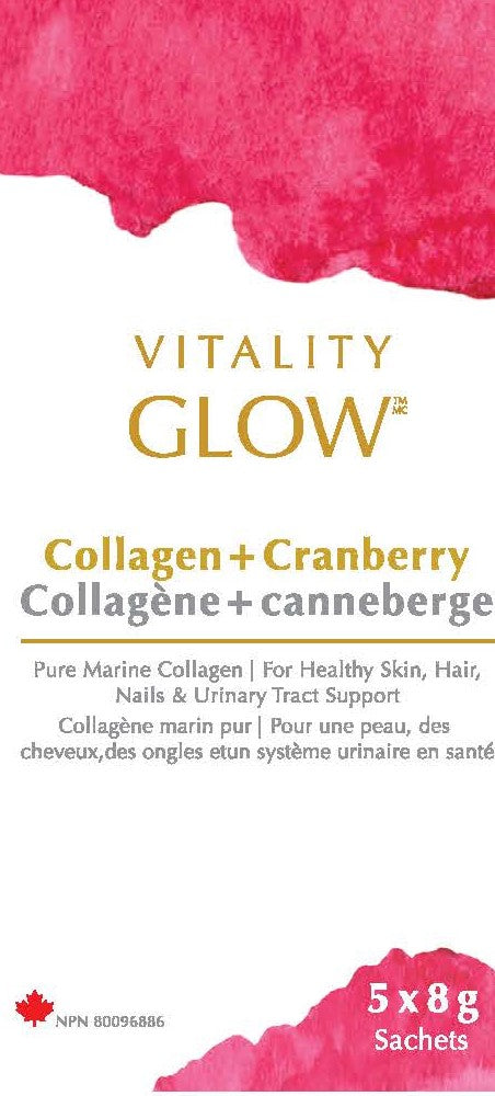 Vitality GLOW Collagen + Cranberry Box of 5 Sachets