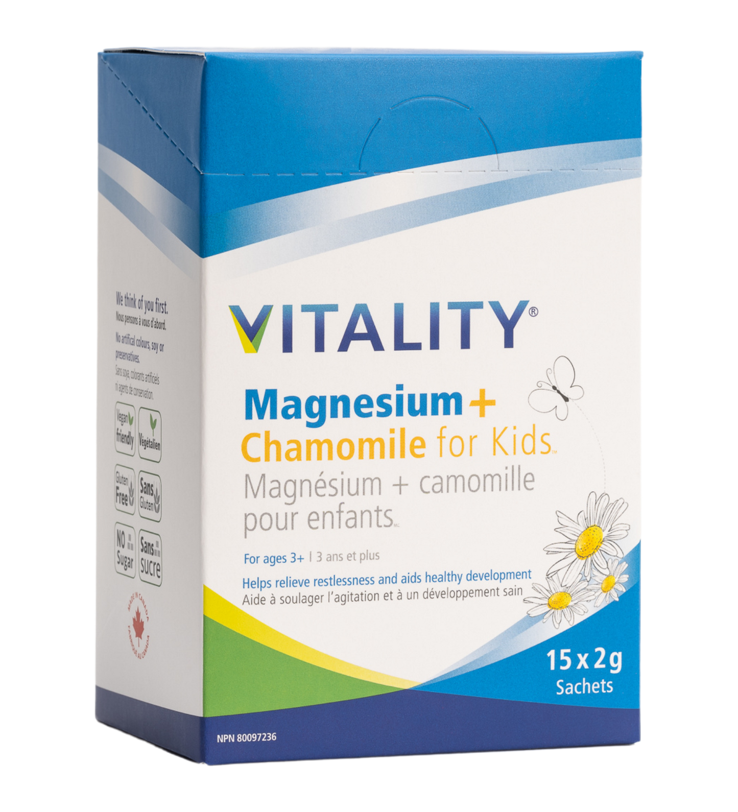 Vitality Magnesium + Chamomile For Kids Box of 15 Sachets