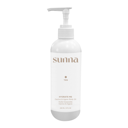 Sunna Tan Cactus and Agave Body Oil with Prickly Pear, Kakadu Plum, Jojoba and Green Tea Seed Oils, Tan-Enhancing Dry-Touch Moisturizing Oil, 236ml