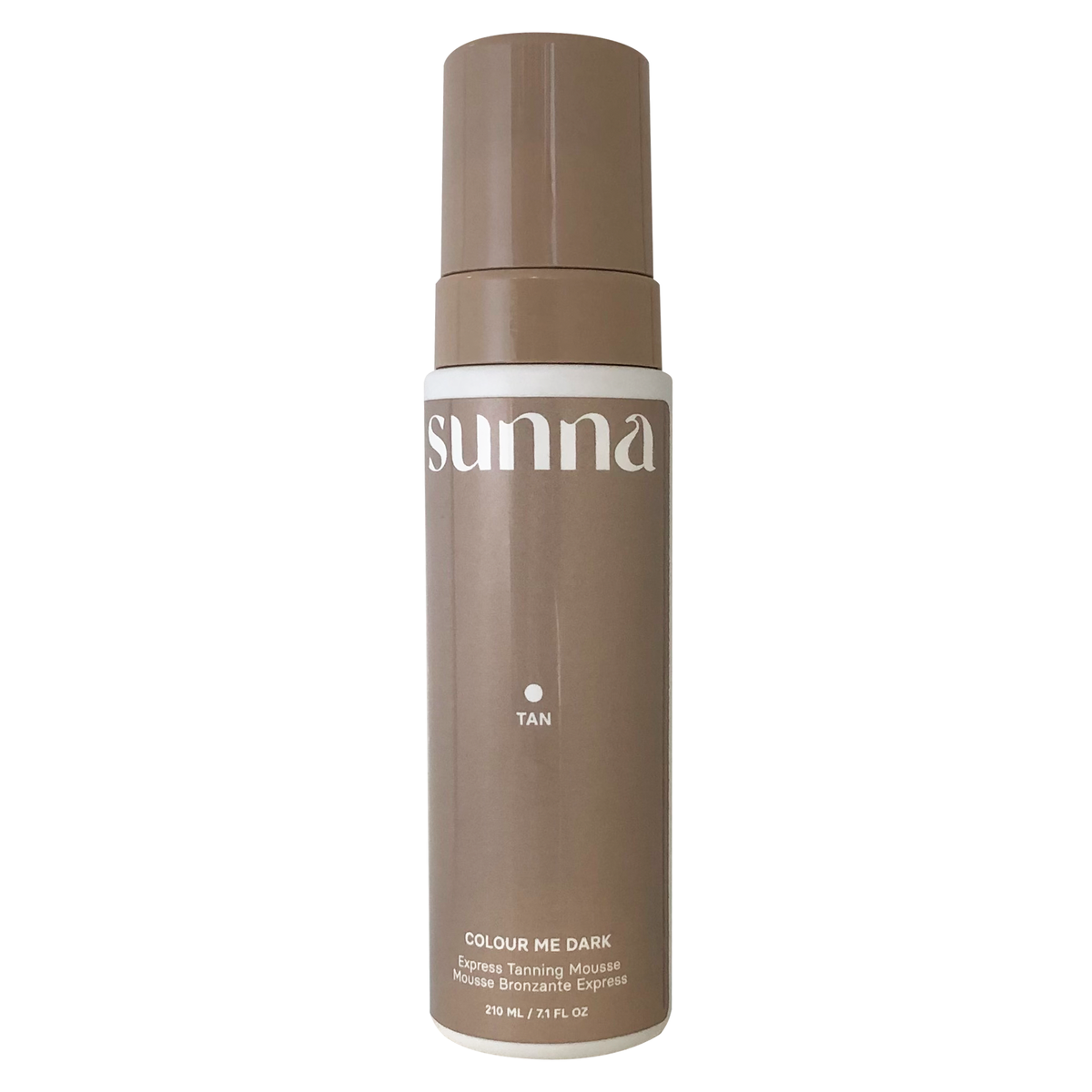 Sunna Tan Colour Me Dark Express Tanning Mousse with Caramel Guide Colour, Aloe and Coconut, Choose-Your-Depth Self-Tanner, 210ml