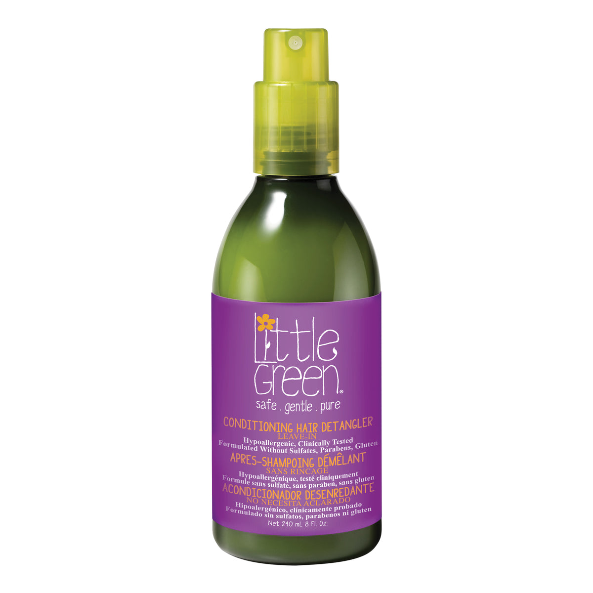 Little Green Kids Conditioning Hair Detangler, Leave-In Spray with Vitamin B5 and Aloe, 240ml