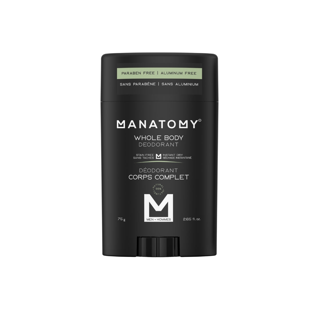 Manatomy Whole Body Deodorant Stick for Men, Aluminum-Free, 75g