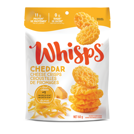 Whisps Cheese Crisps, Case of 12 x 60g - Cheddar
