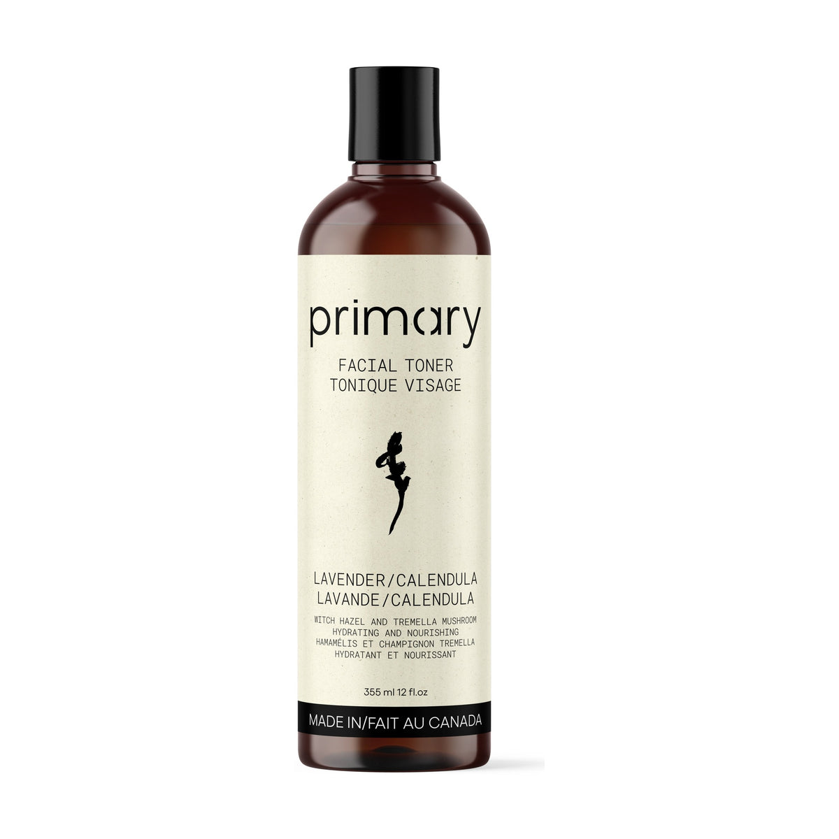 Primary Facial Toner with Tremella Mushroom, Aloe Vera and Witch Hazel, Vegan, 6 Scents incl. Unscented, 355ml - Lavender & Calendula