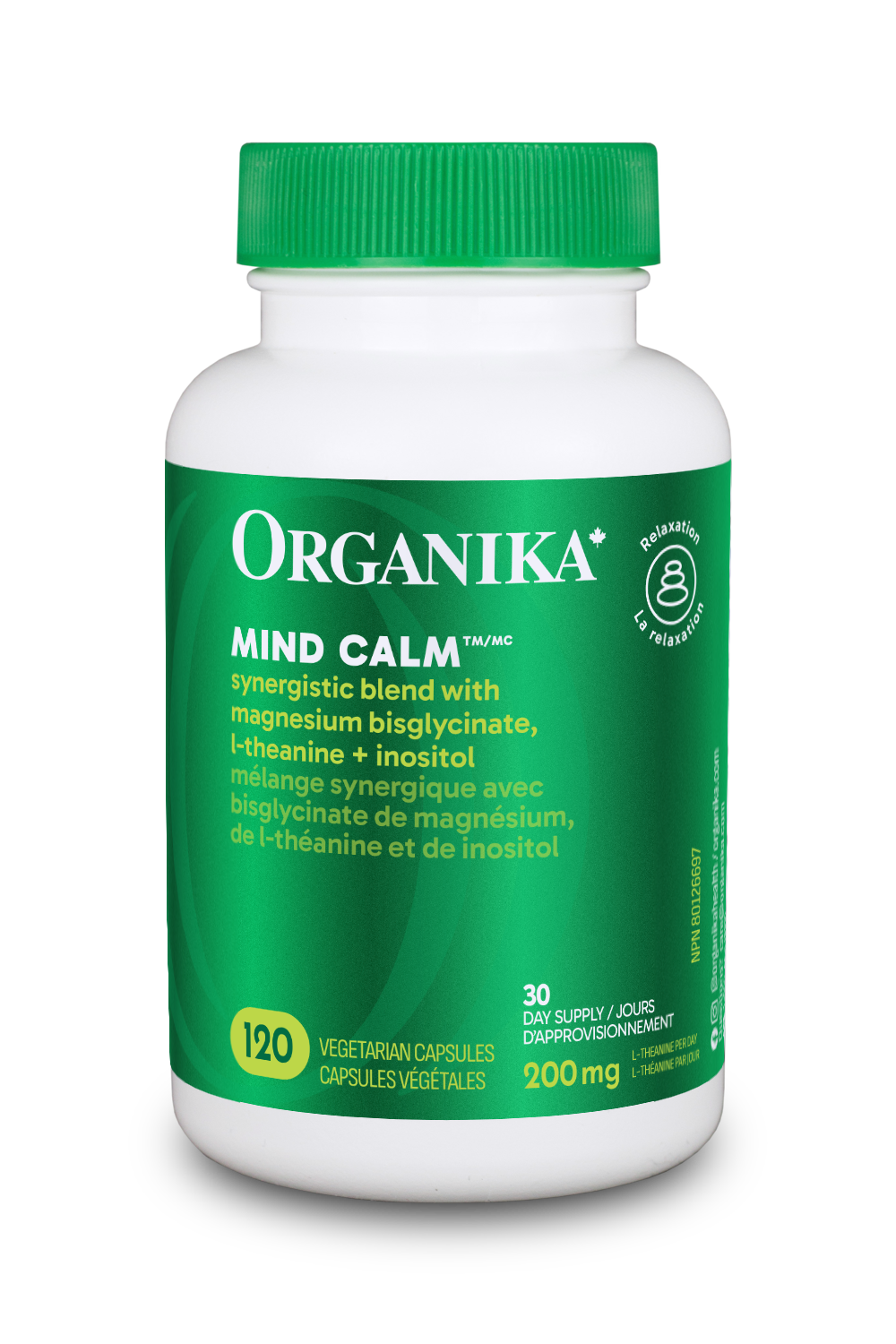 120 Capsules | Organika Mind Calm Magnesium 120 Capsules