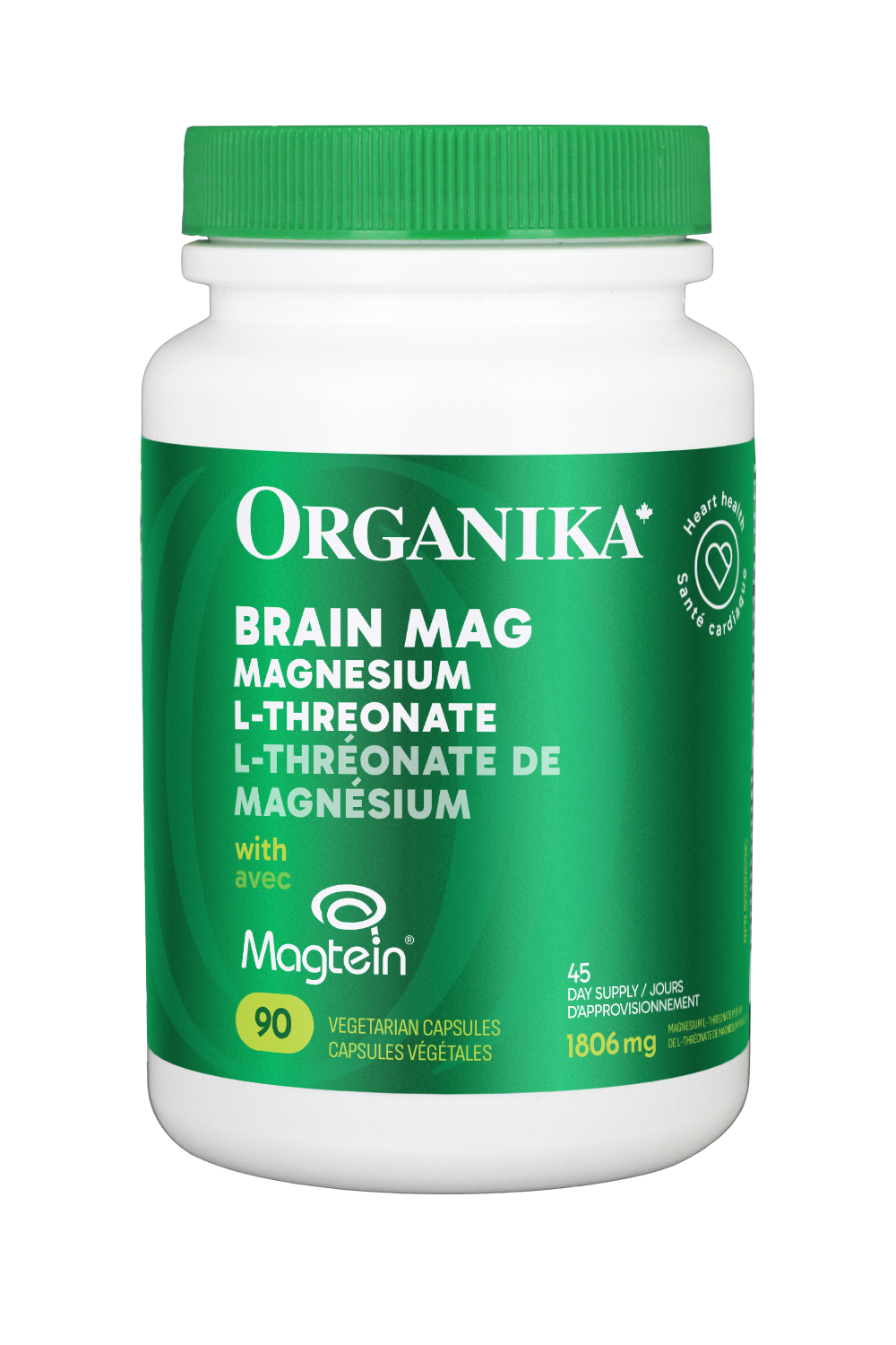 90 Vegetable Capsules | Organika Magtein Magnesium L-Threonate 90 Vegetable Capsules