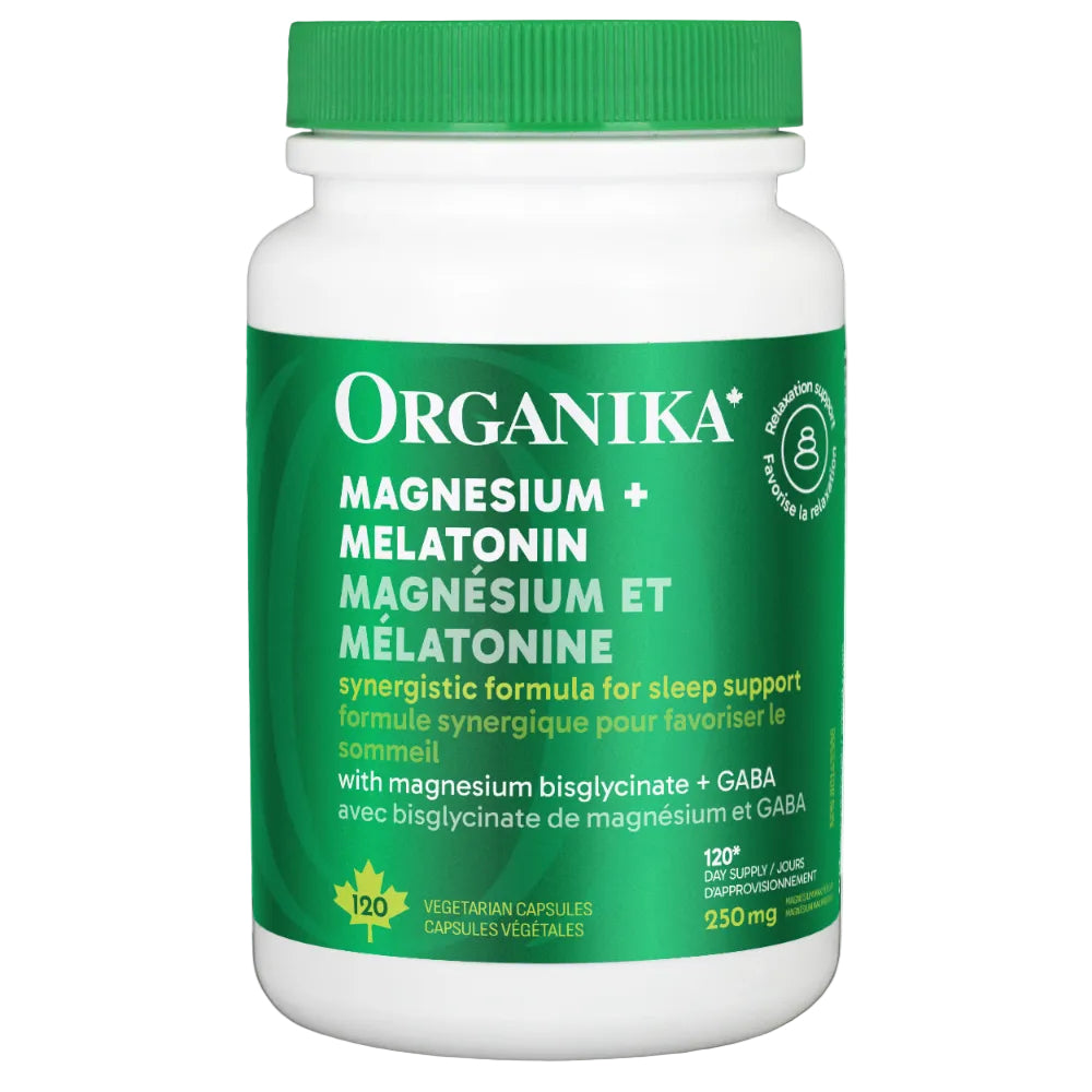 120 Capsules | Organika Magnesium + Melatonin 120 Capsules