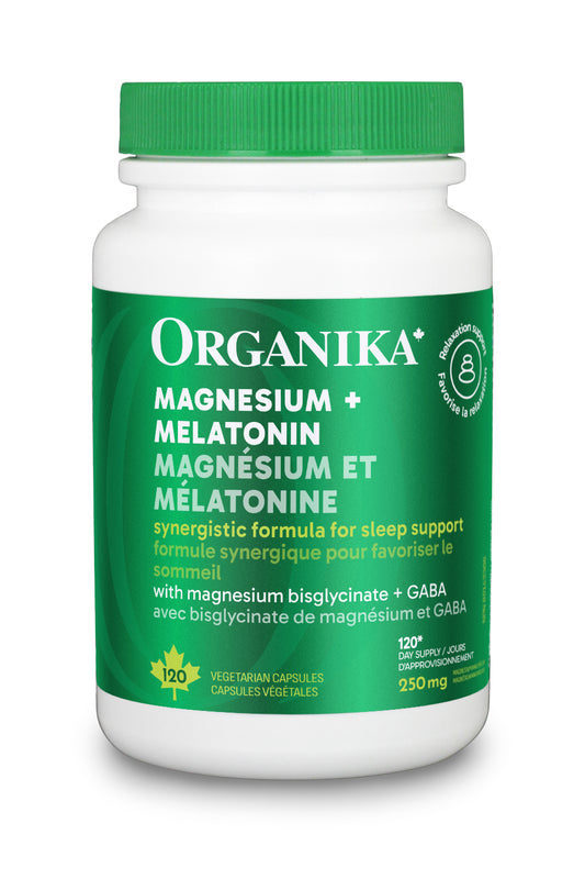 120 Capsules | Organika Magnesium + Melatonin 120 Capsules